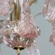 Liz Taylor, Iridiscent Pink Murano Glass Chandelier, 1980s