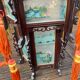Lanterne chinoise vers 1900 en bois et verres peints