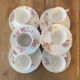 Set de 6 tasses à café anciennes porcelaine striée