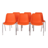 12 Stacking Chairs Vintage 1970s, Germany