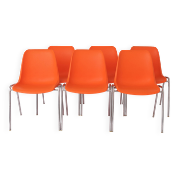 12 Stacking Chairs Vintage 1970s, Germany