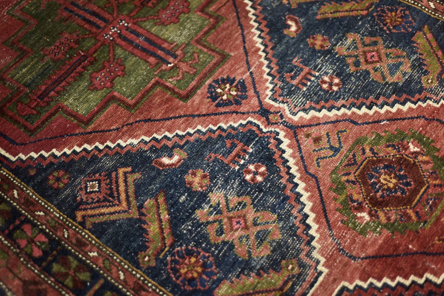 Vintage Handwoven Oriental Tribal Rug, 1940s