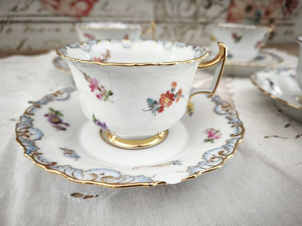 Tasse à thé ou à café long en porcelaine de Meissen Art Nouveau modèle 3