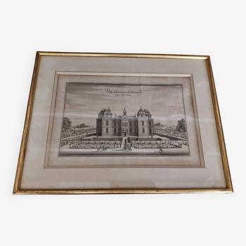 Gravure XVIIème château de Verneuil prolp. du chasteau de Verneuil