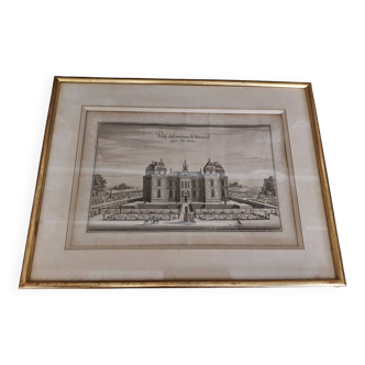 Gravure XVIIème château de Verneuil prolp. du chasteau de Verneuil