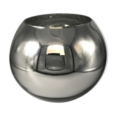 Vase form boule in smooth verre effect chromé or silver mercury 22 cm