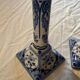 2 candlesticks in the style of the fiancé of Delft, Holland, 1988