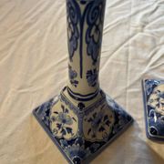2 bougeoirs en faïence de Delft Hollande 1988