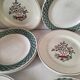 Mix of 10 ironstone plates, HBCM Agnès decoration - St Amand decoration 2070