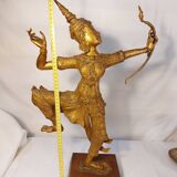 Statue en bronze doré du prince rama - art ethnique asie - haut. 55 cm
