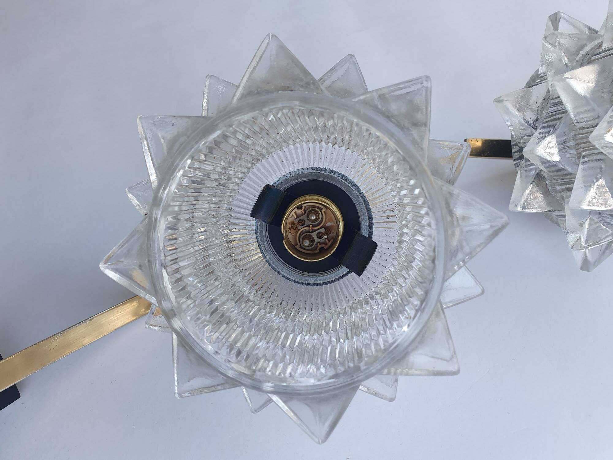 Pair of antique gold wall sconces