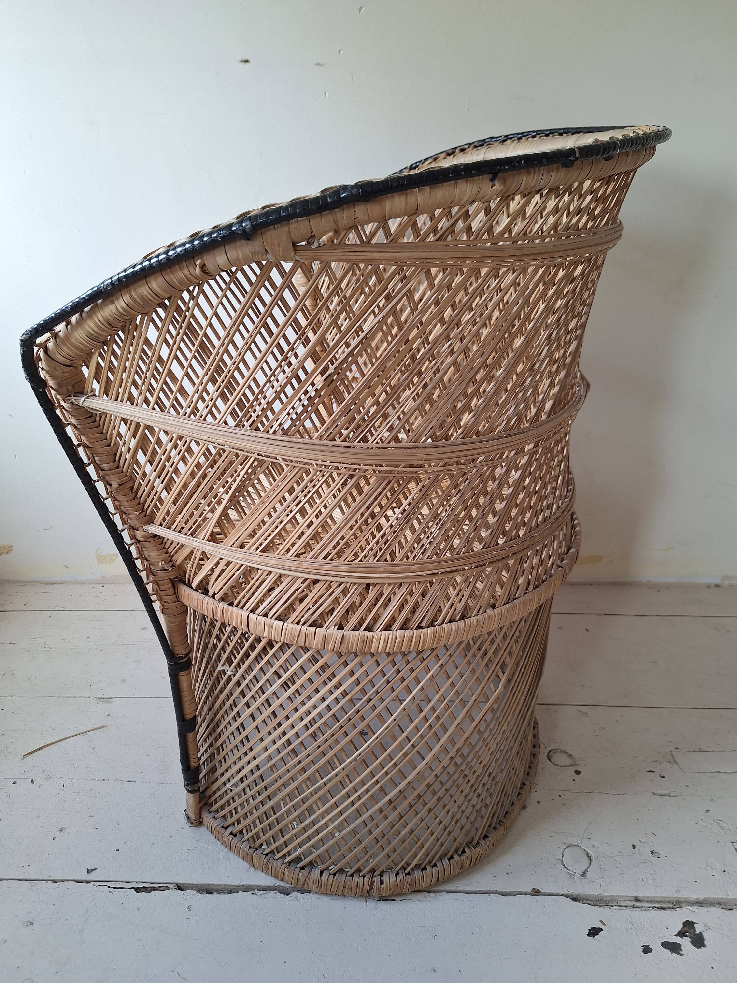 Chaise en rotin vintage