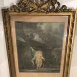 Old louis XVI style frame engraving climbing