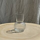 Ribbed glass ball vase