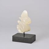 White stone sculpture by v.bee, switzerland