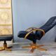 Danish design swivel and reclining relaxed chair by Jorgen Kastholm for Unico