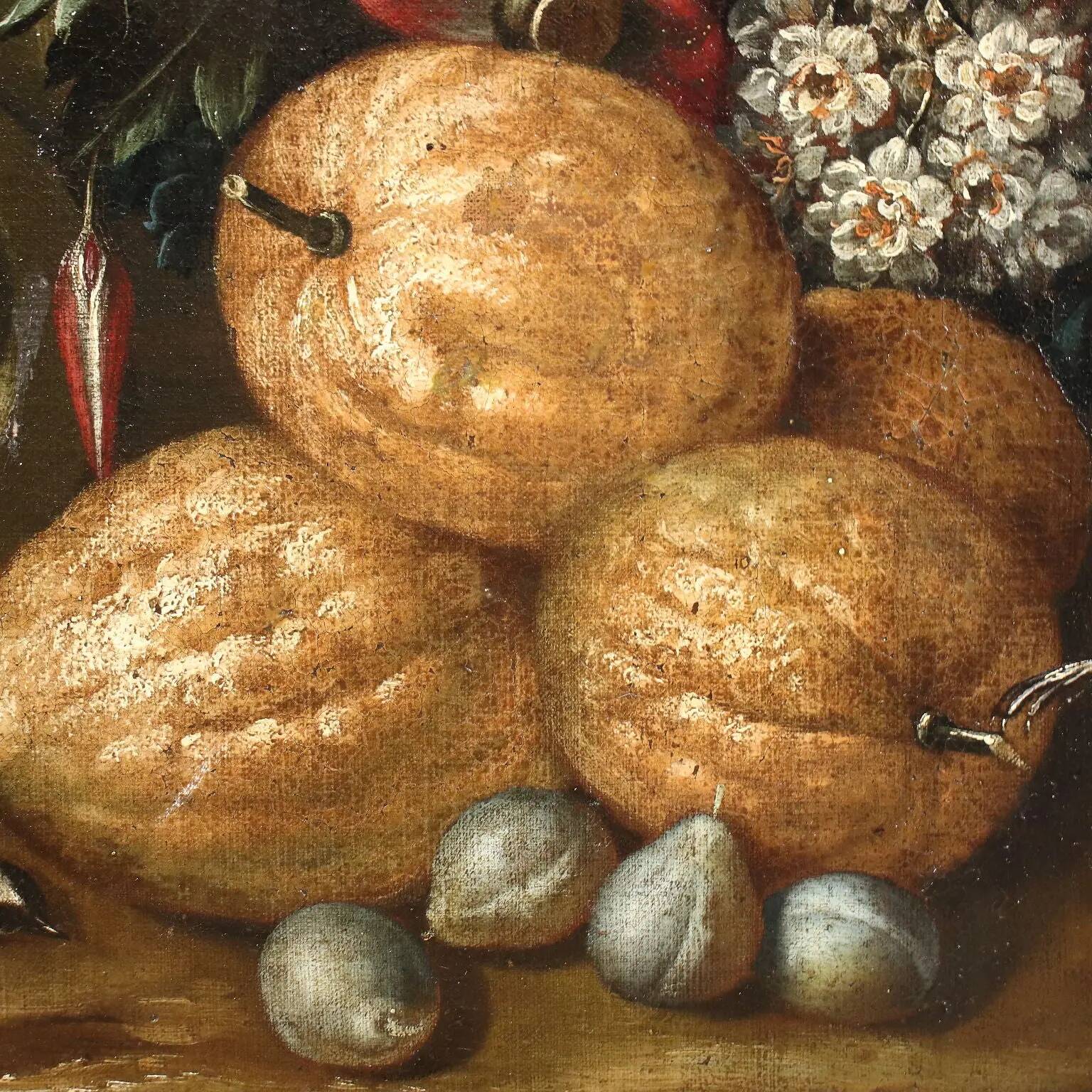 Old painting still life in oil on canvas Italy 17th-18th century