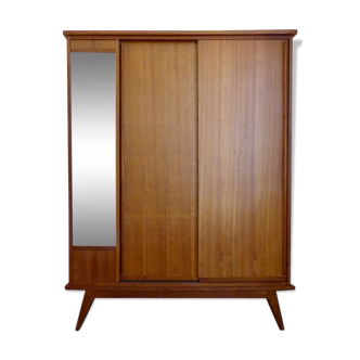 Armoire vintage en chêne portes coulissantes
