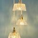 Vintage triple suspension lampshade in glass and cut crystal - collection