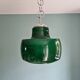 Large vintage pendant lamp in green opaline, 1970s