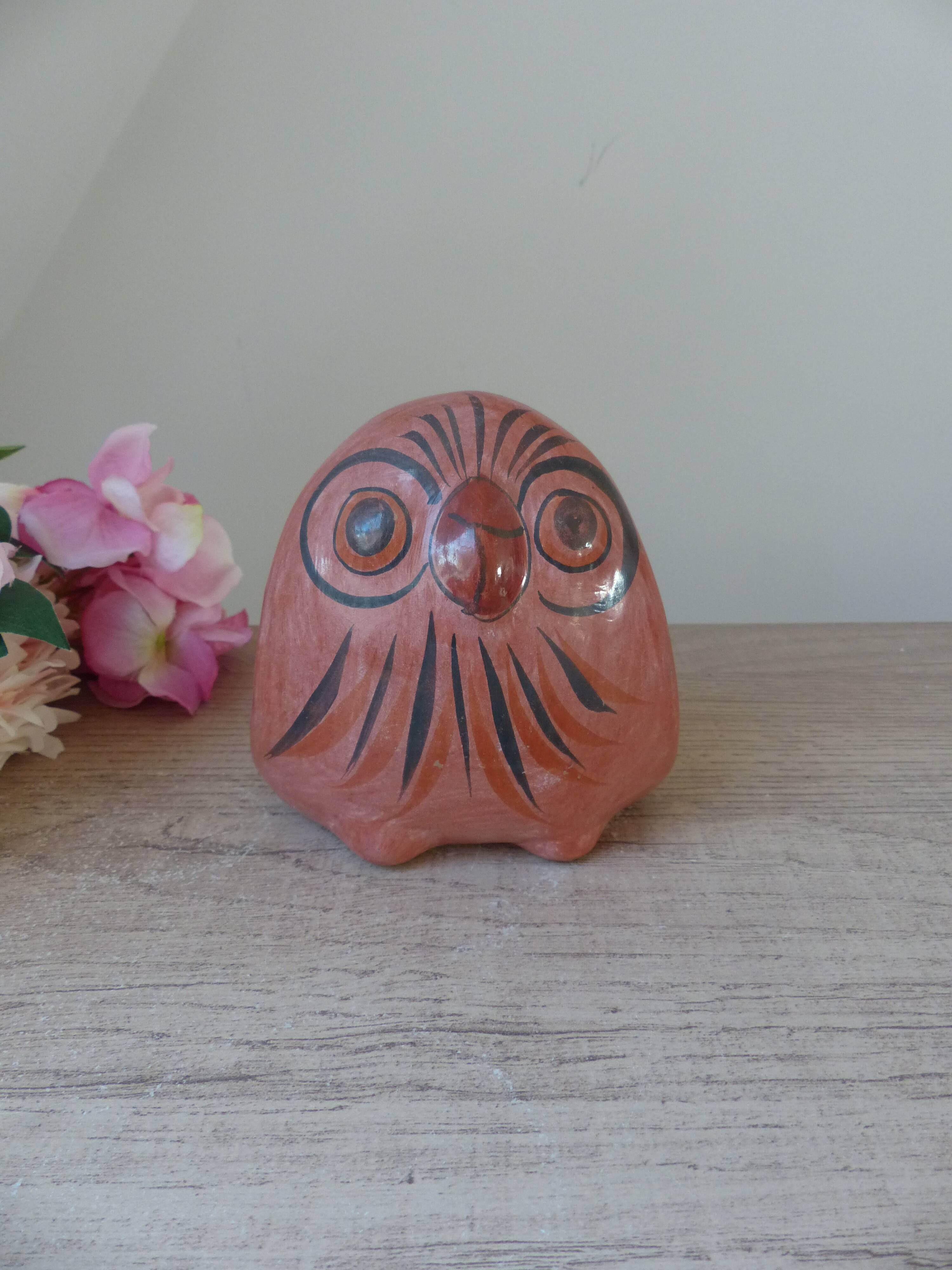 Vintage mexican owl decor bird dove ceramic hand painted tonala
