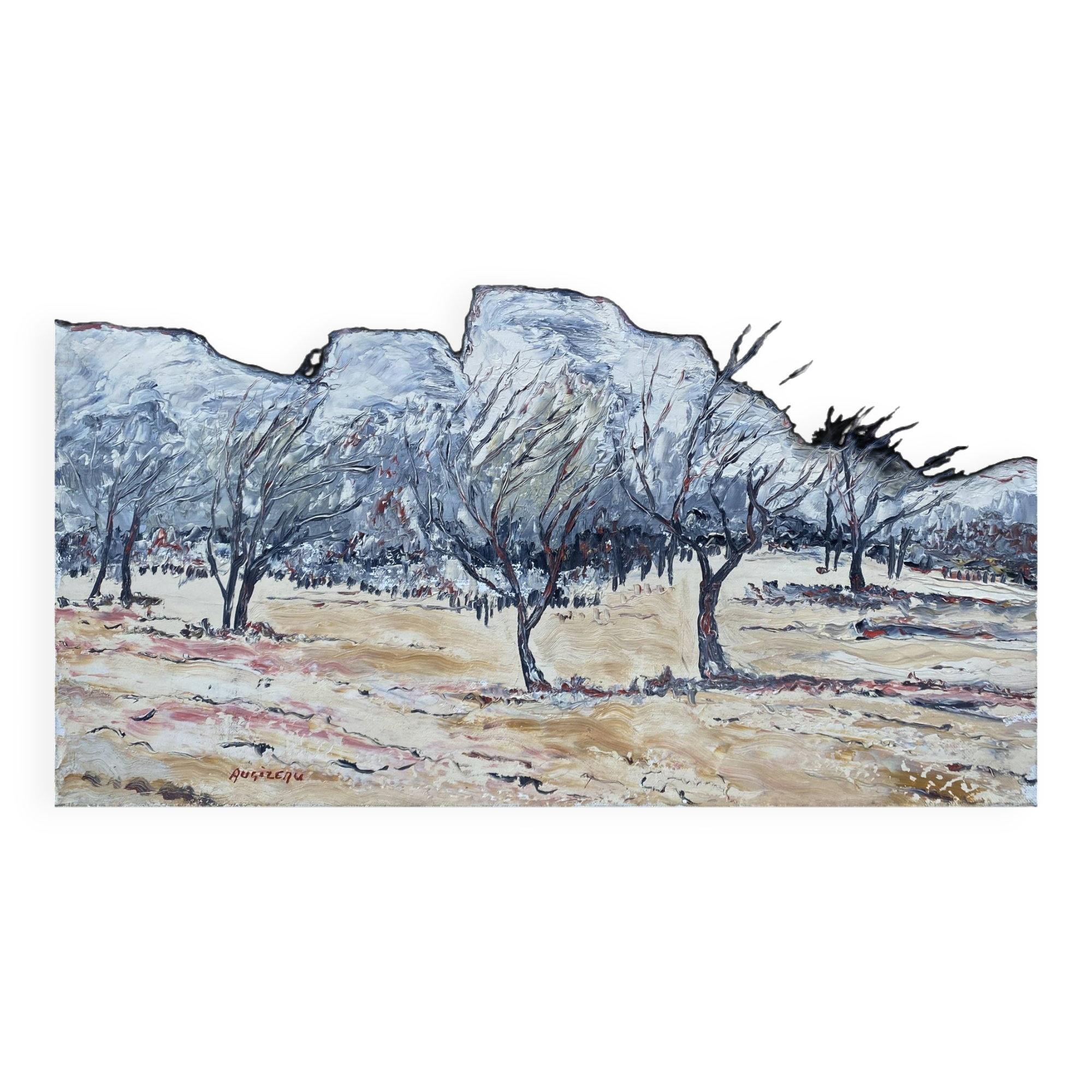 HST painting Maurice Agizeau (born in 1945) "Les Baux de Provence"
