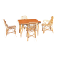 1 Table 1 fauteuil 3 chaises en bambou et rotin attribués à Audoux et Minet