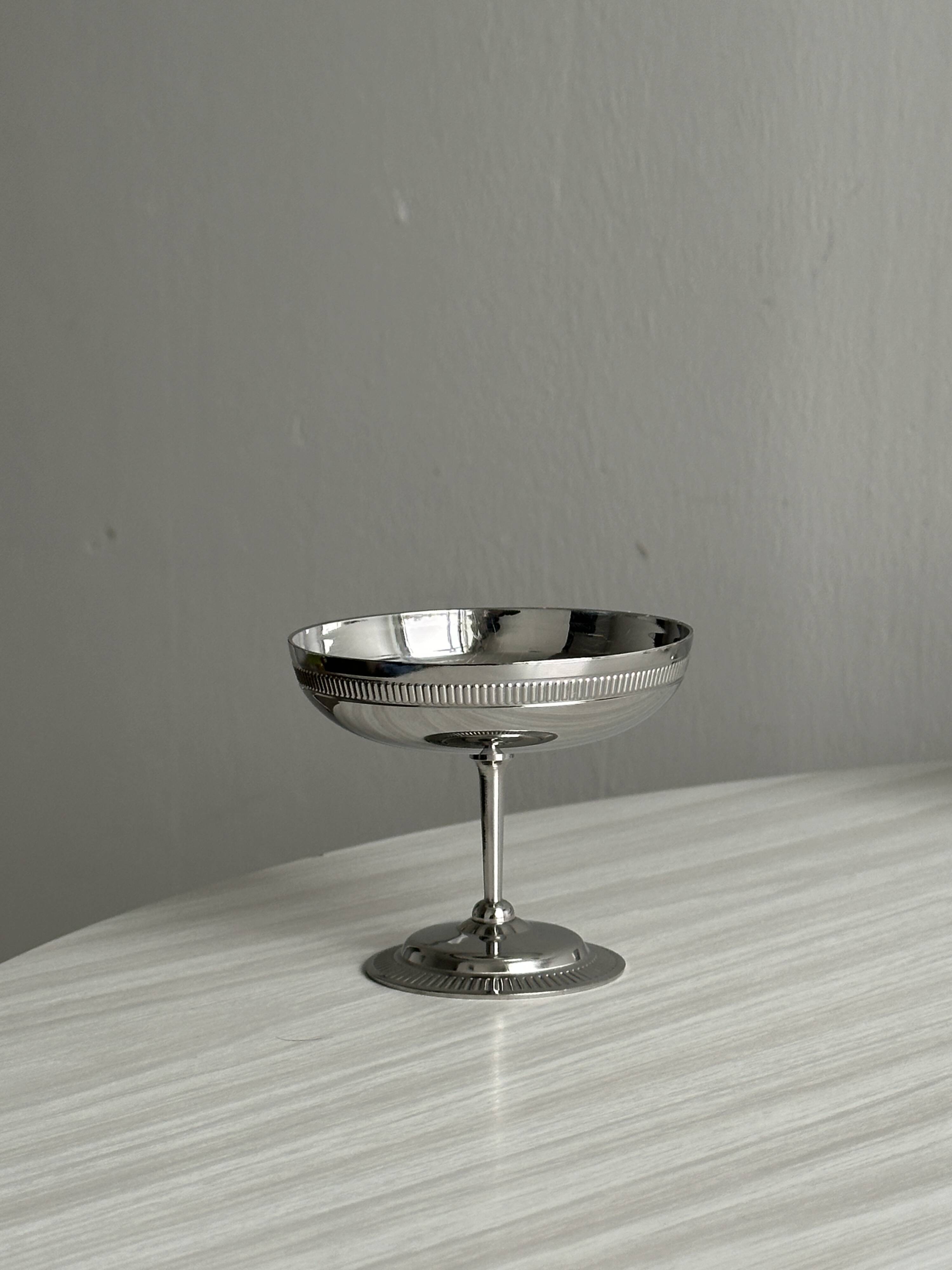 Set of Letang Remy style stainless steel footed cups