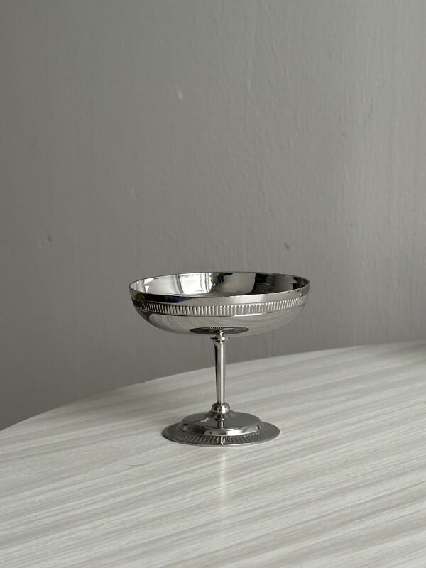 Lot de coupelles sur pied en inox style Letang Remy