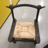 Set of table and 3 small African chairs