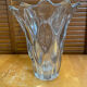 Vintage 1970s Moulded Glass Vase in Corolla Shape with Bubbles