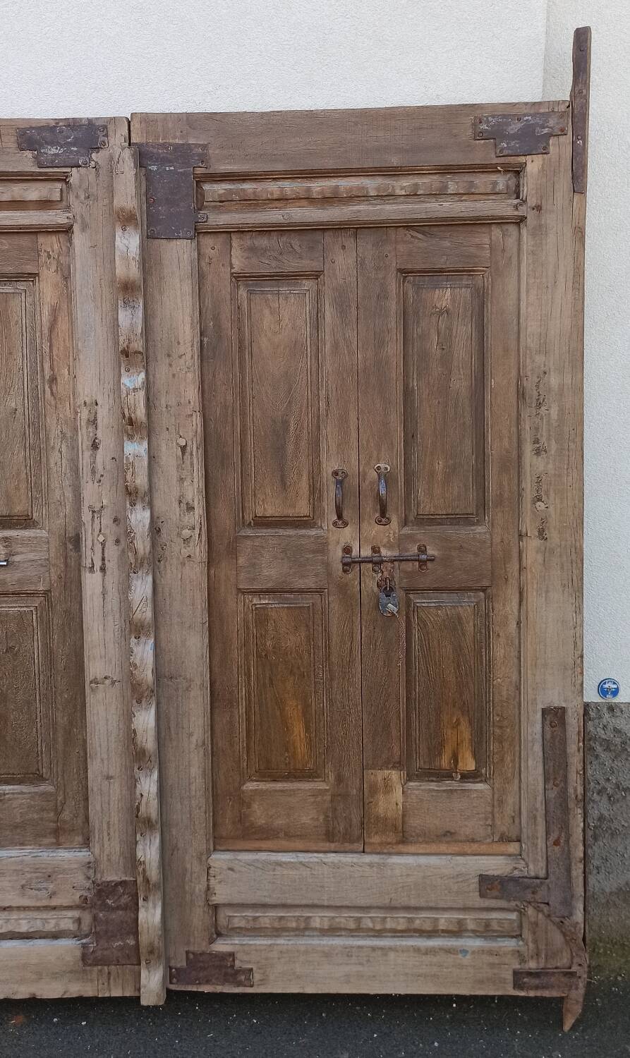 Large old double wooden door