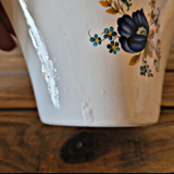 Sauceboat Moulin des Loups Volubilis, blue flowers and gilding