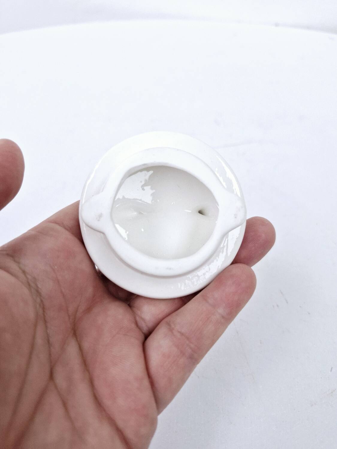 Vintage ceramic tea set barbotine duck reeds hand painted