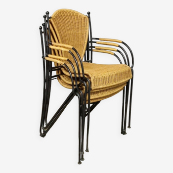 Ensemble de 8 chaises à repas Frederick Weinberg, USA 1960