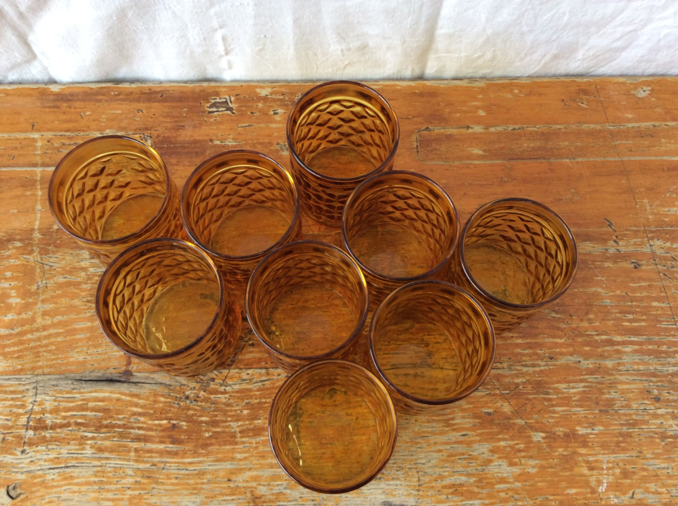 9 vintage glasses model "pineapple"