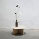 Table d'appoint vintage en travertin