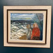 Huile sur toile originale – « Figures » par Einar Emland – Vintage