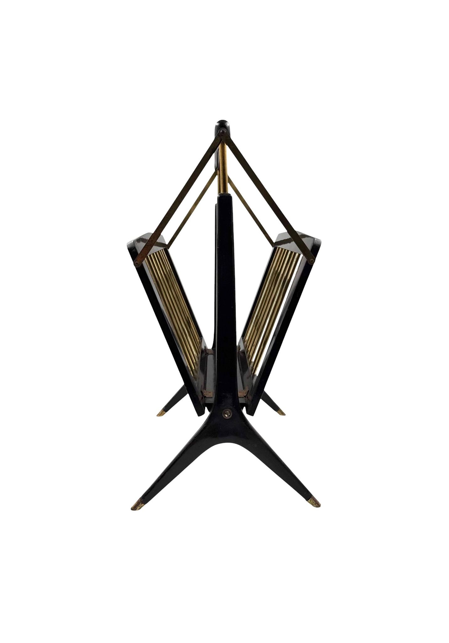 Mid-century Modern brass magazine rack, Ico e Luisa Parisi  Italy 1950
