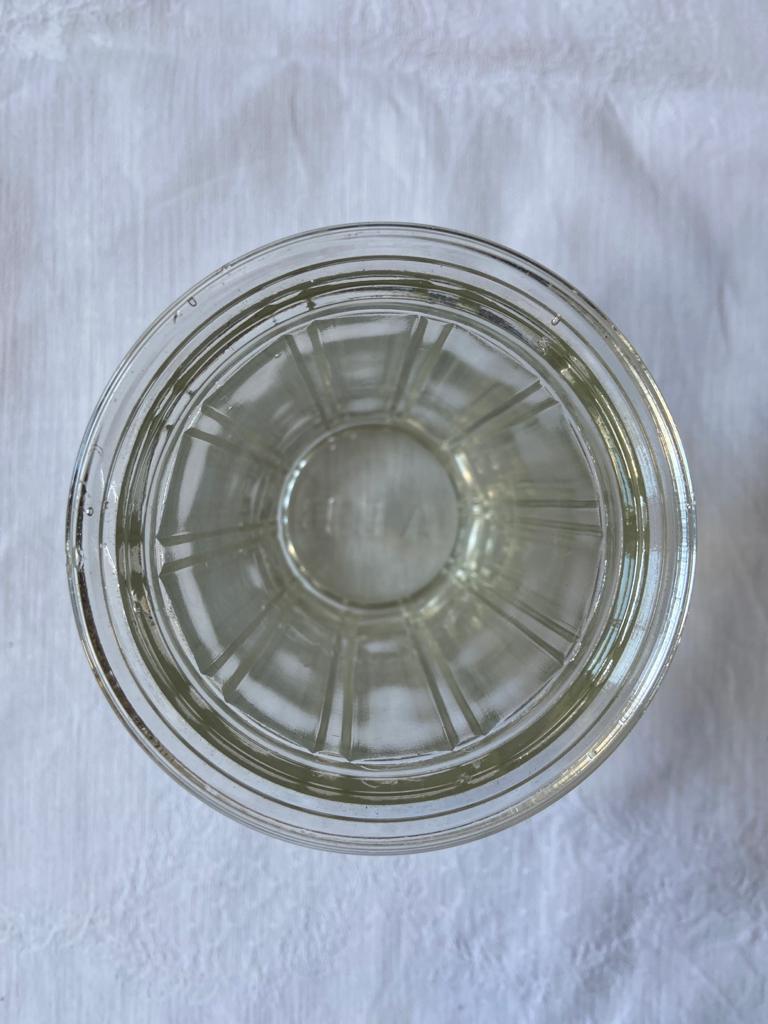 Antique French jam jar, tall format