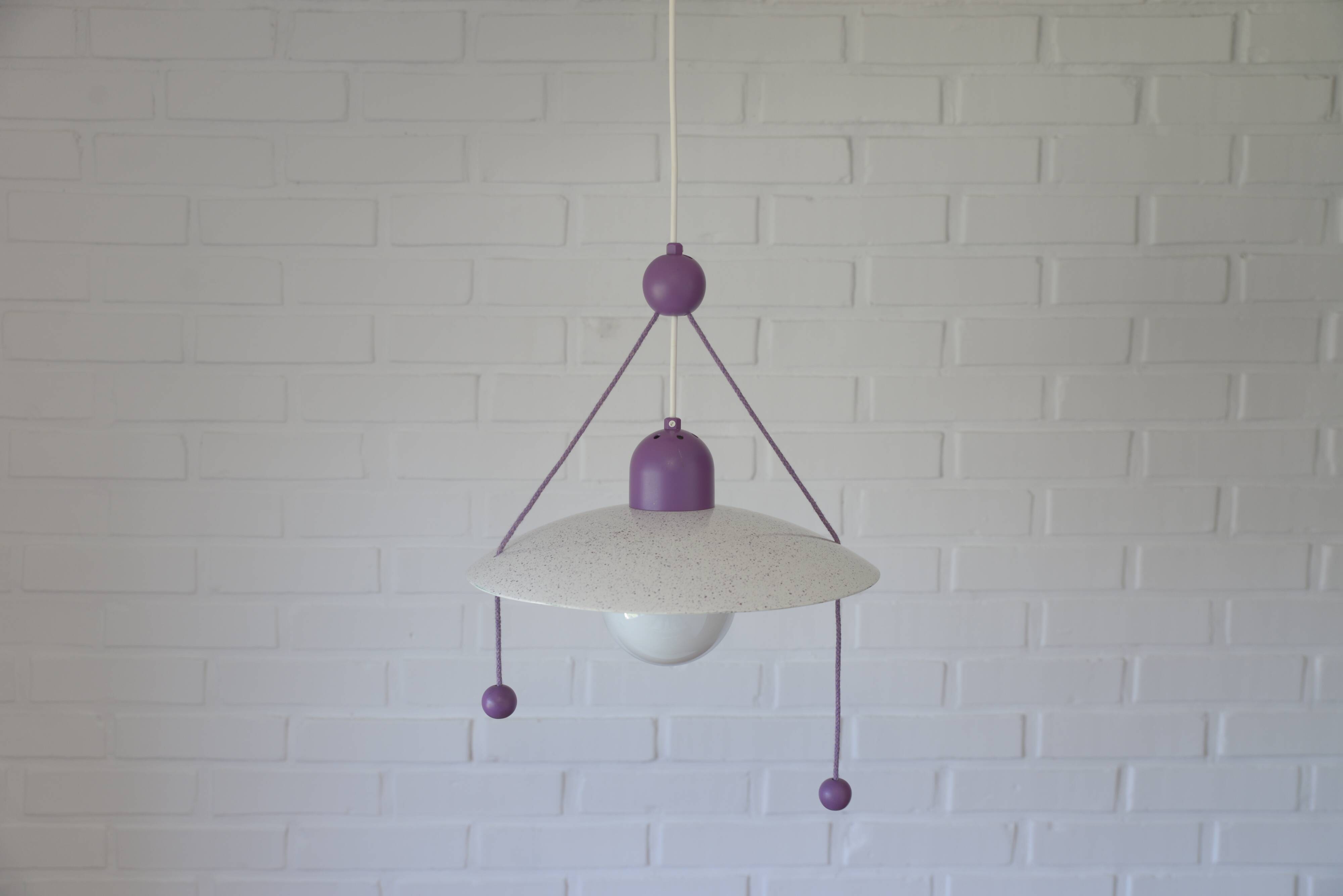 Suspension violette vintage / Lampe suspendue style Memphis Y2K