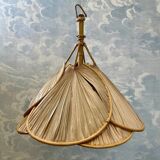 Mid-century modern Uchiwa style bamboo suspension