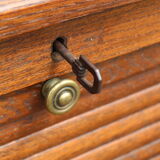 Dark single curtain cabinet