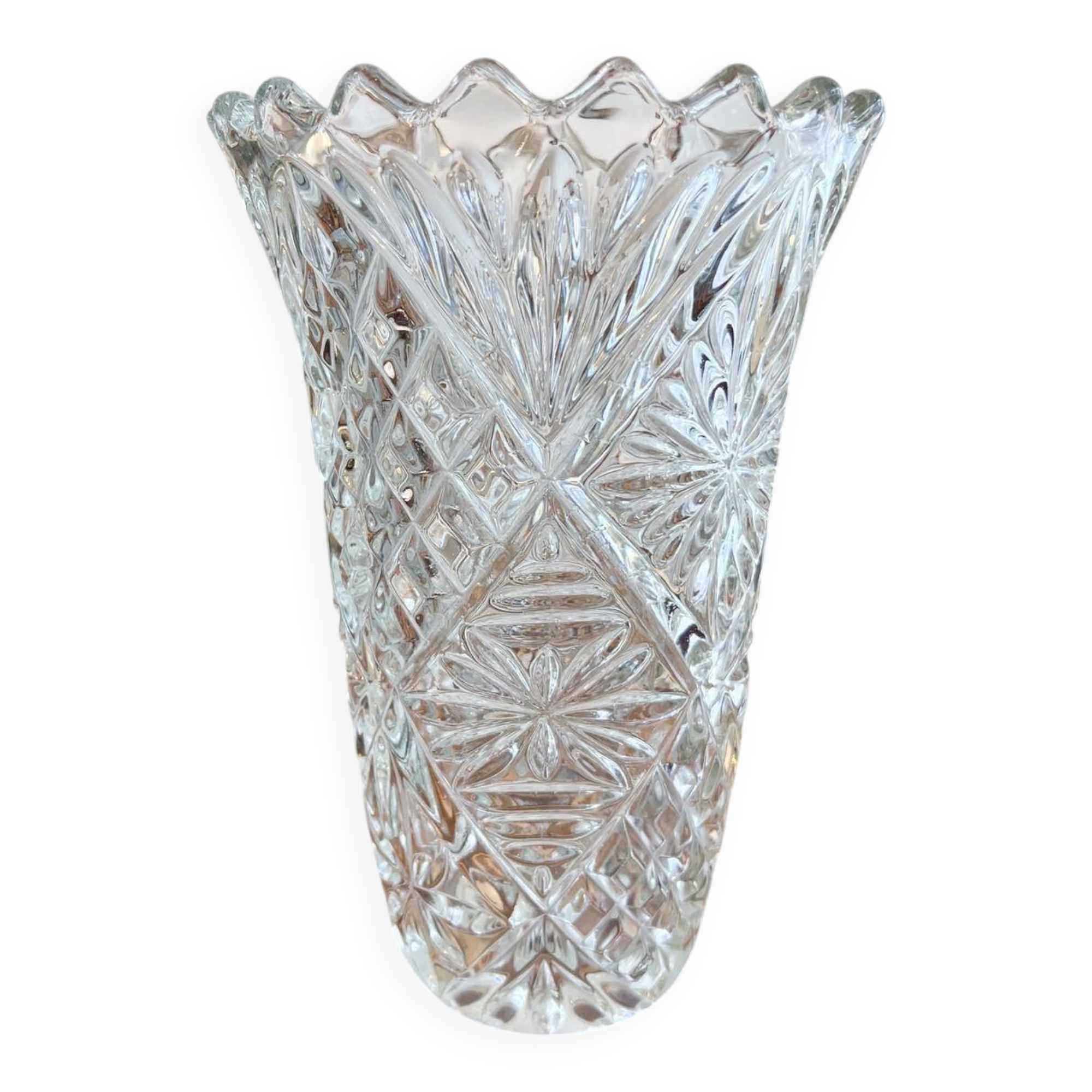 Large moulded glass vase - 1970s/80s