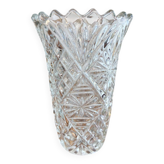 Large molded glass vase - 1970s/80s