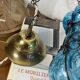 Old suspension glass cage blown Venetian lantern blue