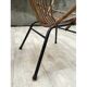 Pair of rattan shell chairs with metallic feet