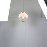 Mid-century Murano Glass & Brass Pendant from Mazzega, 60s