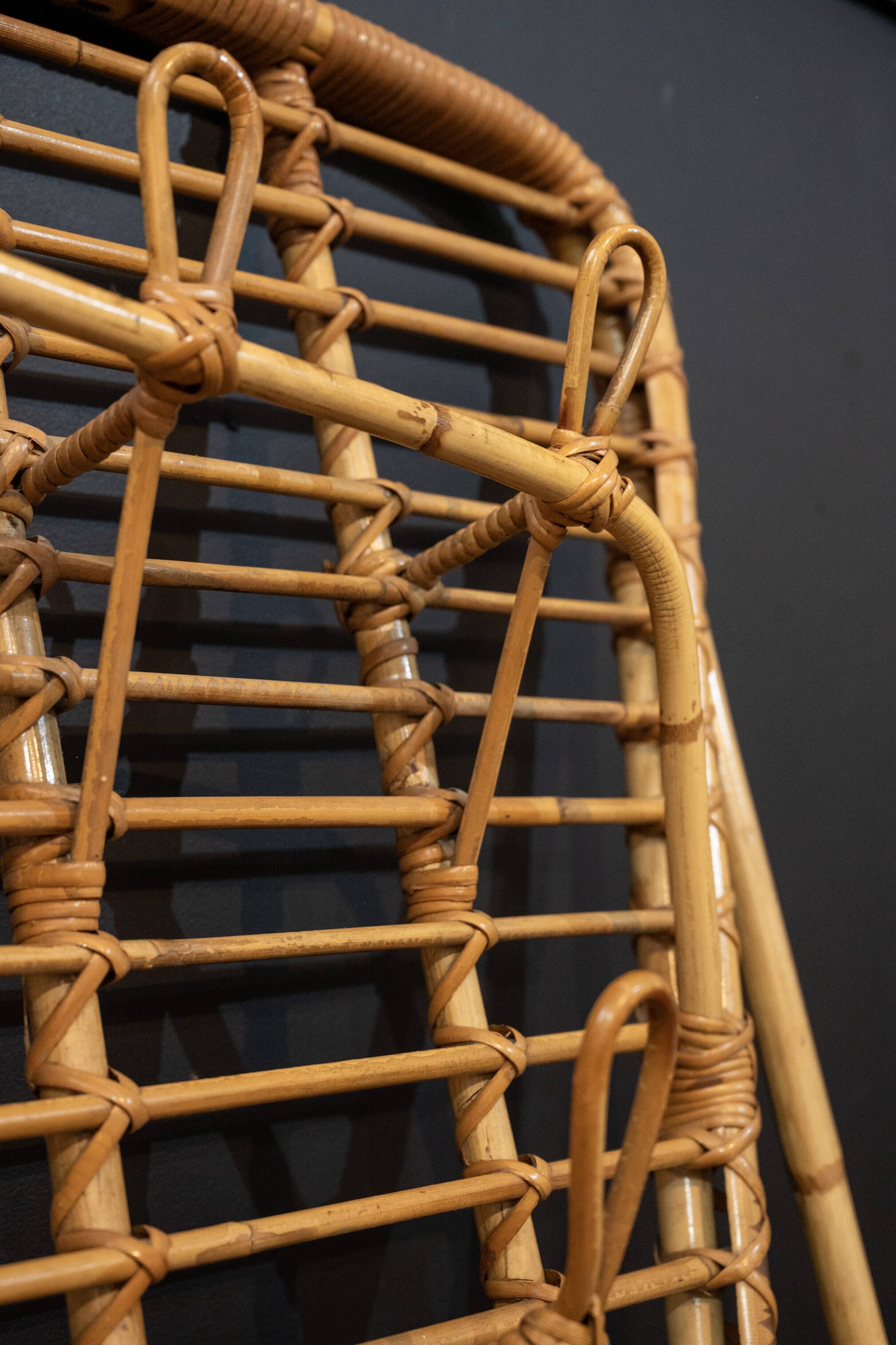 Rattan coat rack