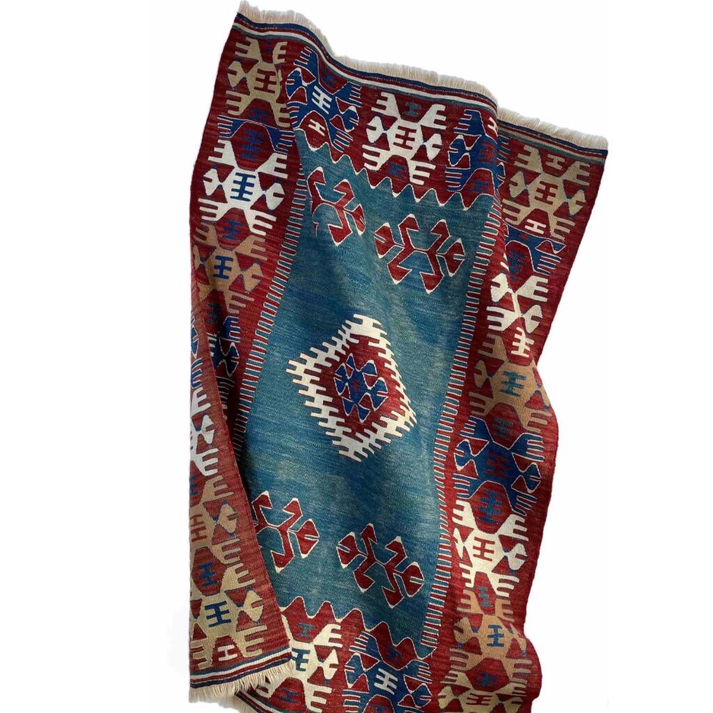 Hand-woven Turkish vintage kilim 166x116 cm